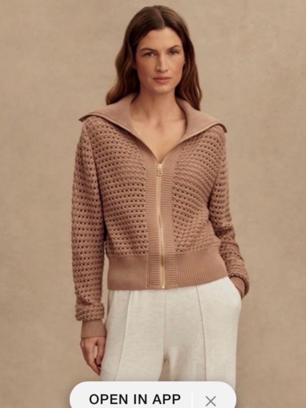 Varley Eloise Zip-Through Knit Cardigan Sweater